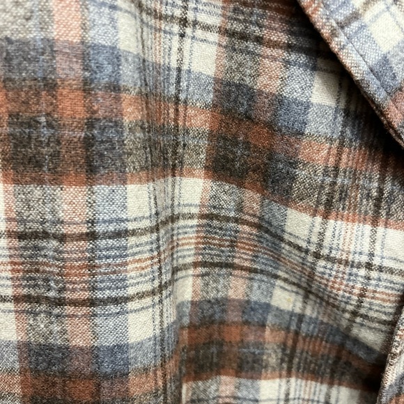 Pendleton Lightweight Shirt Jacket Brown & Beige Plaid VTG Mens Large EUC - Picture 5 of 9